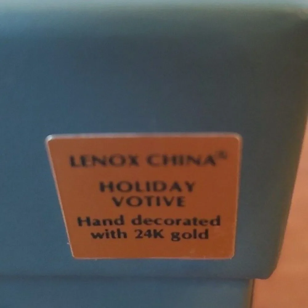 LENOX HOLIDAY VOTIVE Hand decorated 24K gold VTG 90s Box included